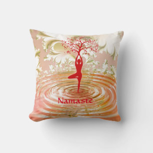 Namaste Quote Tree of Life Zen Yoga Cushion