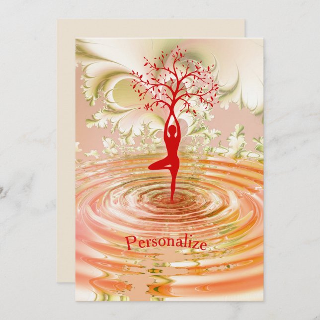 Namaste Quote Tree of Life Zen Yoga Invitation (Front/Back)