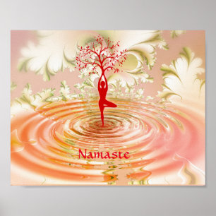 Namaste Quote Tree of Life Zen Yoga Poster