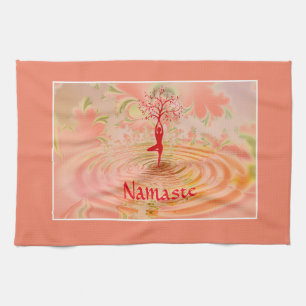 Namaste Quote Tree of Life Zen Yoga Tea Towel