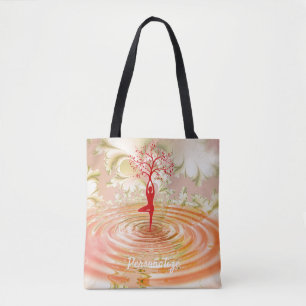 Namaste Quote Tree of Life Zen Yoga Tote Bag