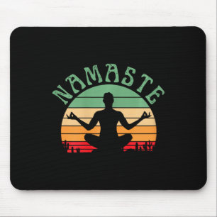 Namaste Rabbit With Mandala Funny Yoga Meditation Mouse Pad