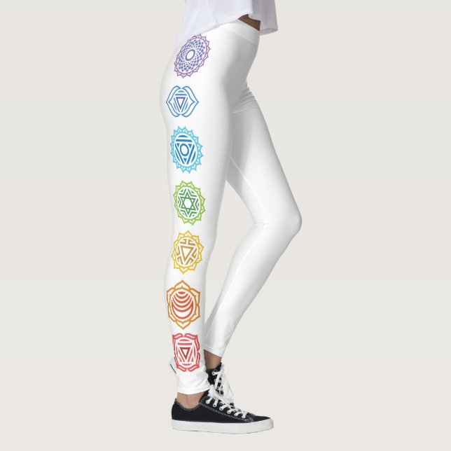Namaste Rainbow Coloured Chakras Leggings (Right)