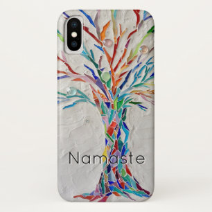 Namaste Rainbow Coloured Tree iPhone X Case