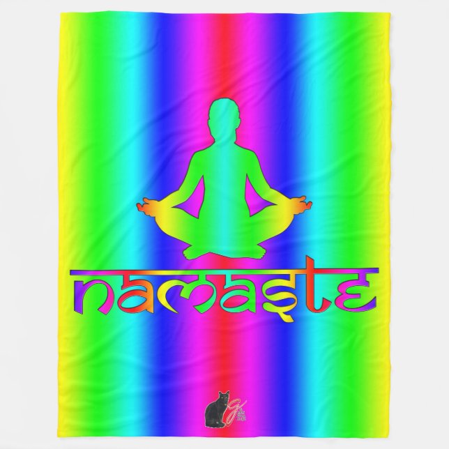 Namaste Rainbow Intentions Fleece Blanket (Front)