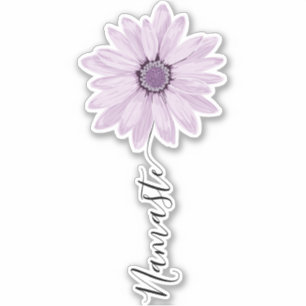 Namaste Script Lilac Daisy Flower Stem