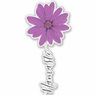 Namaste Script Purple Flower Stem