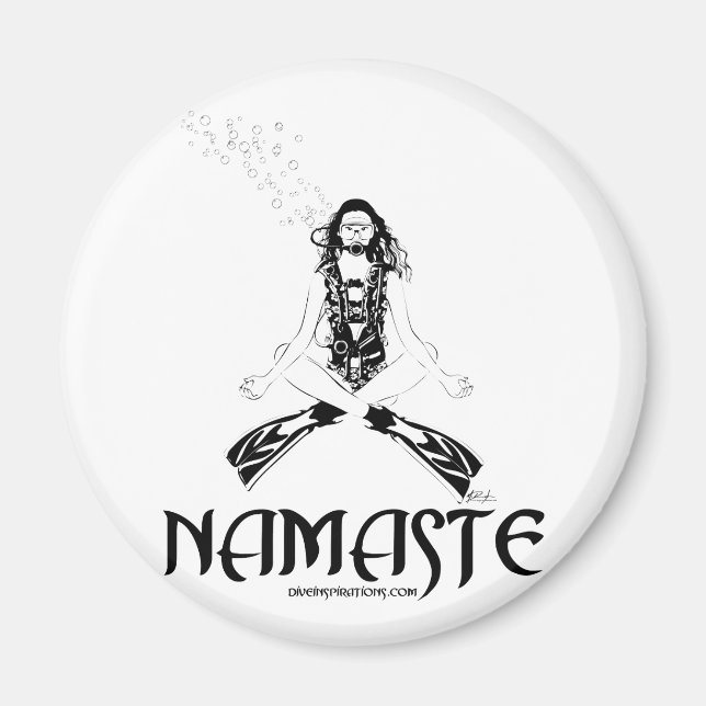 Namaste Scuba Yoga Magnet (Front)