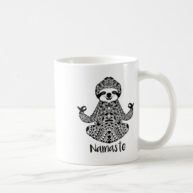 Namaste Sloth Yoga Easy Pose  Coffee Mug (Right)