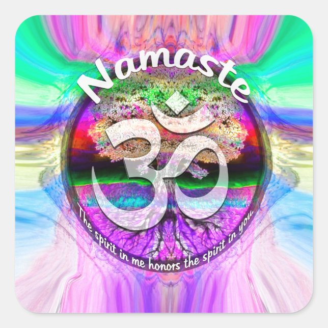 Namaste Square Sticker (Front)