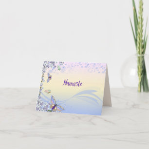 Namaste Thank You Beautiful Butterflies Pastel Card