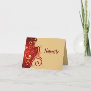 Namaste Thank You Romantic Zen Yoga Card