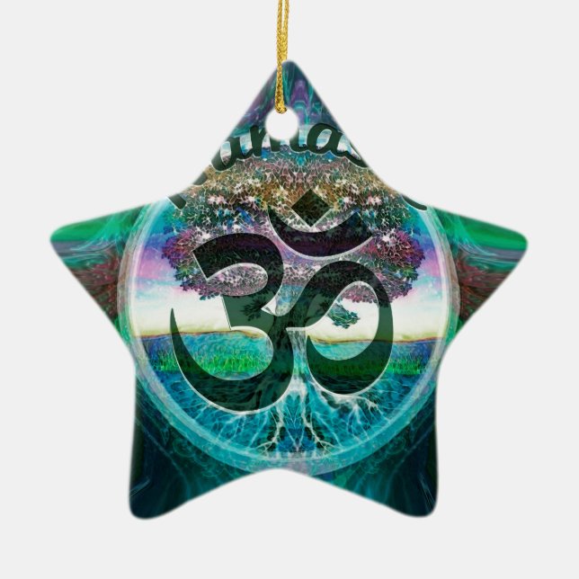 Namaste Tree of Life Ceramic Tree Decoration (Front)