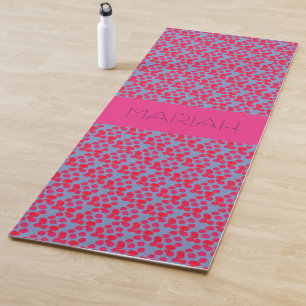 Namaste Watercolor Dots with Custom Name Yoga Mat
