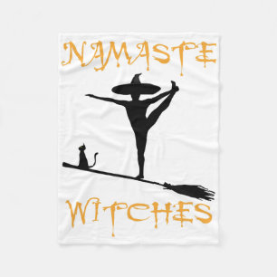 Namaste Witches - Yoga Halloween Fleece Blanket