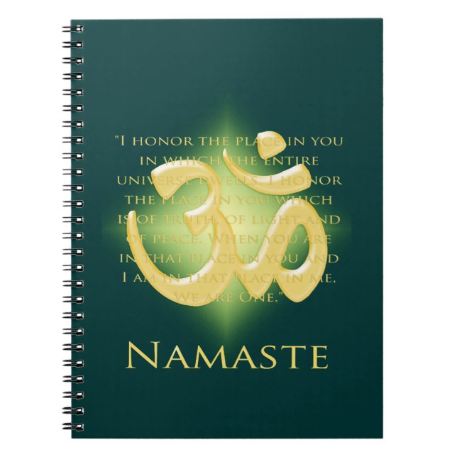Namaste with Om symbol Notebook (Front)