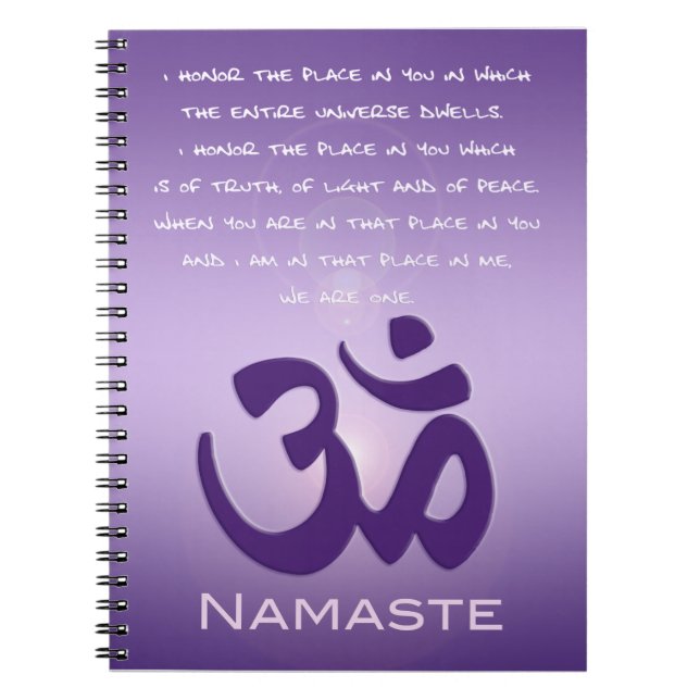 Namaste with Om symbol Notebook (Front)
