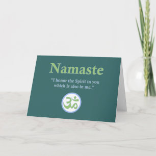 Namaste - with quote and Om symbol Card
