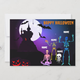 Namaste with the Skeleton Family: Whimsical Yoga Holiday Card