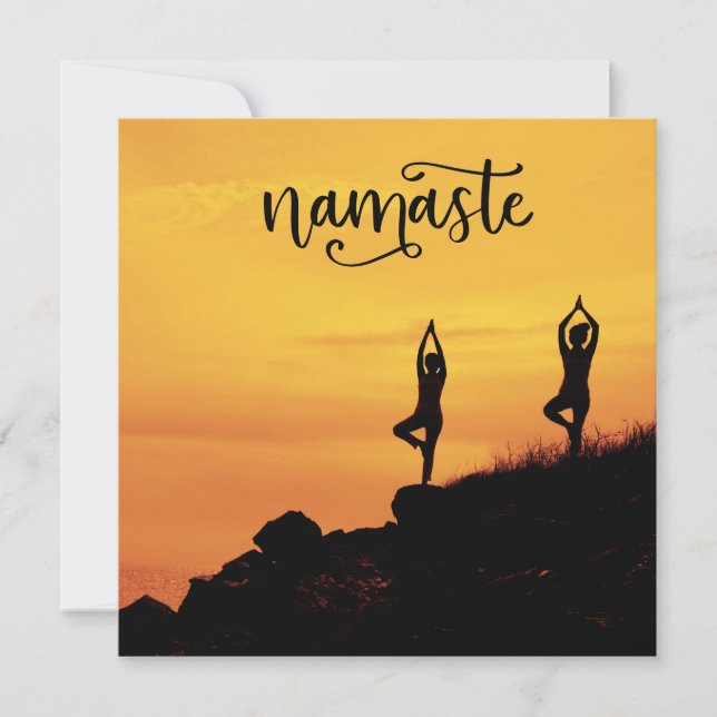 Namaste Woman  Modern Spiritual Meditation Yoga  Card (Front)