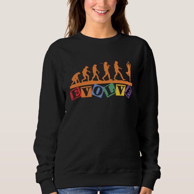 Namaste Yoga Evolution Meditation   Retro Yoga Sweatshirt (Front)