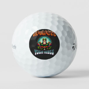 Namaste Yoga Frog Psychedelic Retro Art Golf Balls