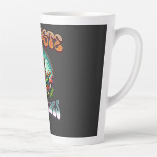 Namaste Yoga Frog Psychedelic Retro Art Latte Mug