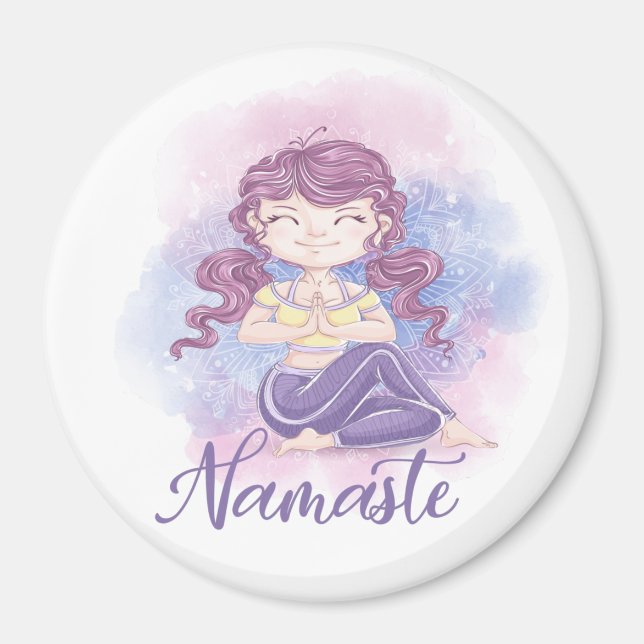 Namaste Yoga Girl Magnet (Front)