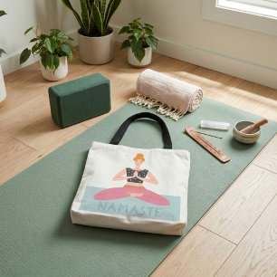 Namaste Yoga Illustration Cute Tote Bag