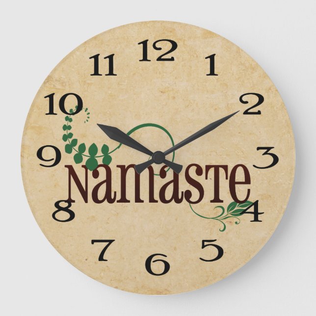 Namaste Yoga Large Clock (Front)