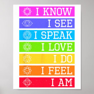 Namaste Yoga Meditation 7 Chakras Spiritual Poster