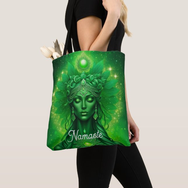 Namaste, Yoga, Meditation, Peace, Respect Tote Bag (Close Up)