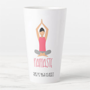 Namaste Yoga Pose Business Name Latte Mug