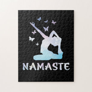 Namaste Yoga Pose with Chakra Jigsaw Puzzle