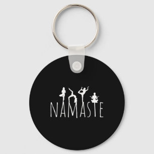 Namaste Yoga Poses Zen Fitness Women Workout Wear Key Ring