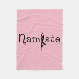 Namaste Yoga Silhouette Fleece Blanket