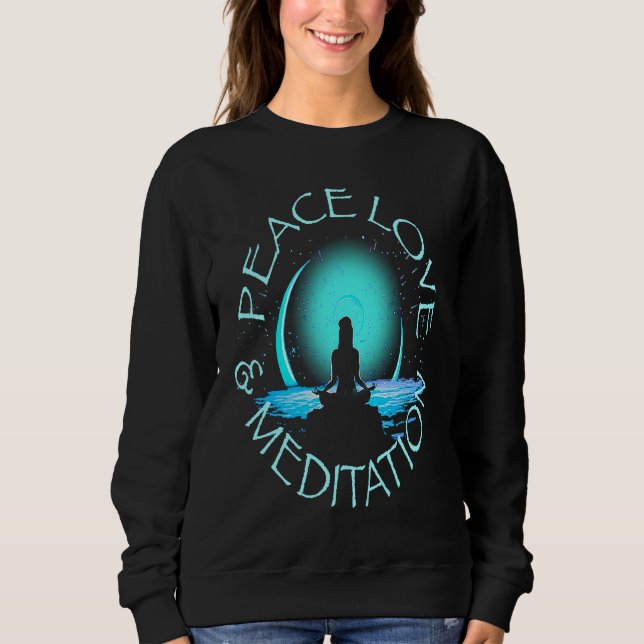 Namaste Yoga Spiritual Moon Meditation Zen Bohemia Sweatshirt (Front)