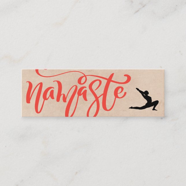 Namaste Yoga Stretch Mini Business Card (Front)