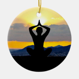 Namaste, Yoga Sunrise, Christmas Ornament
