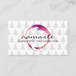 Namaste Yoga Tribal Pattern lotus   Health Business Card