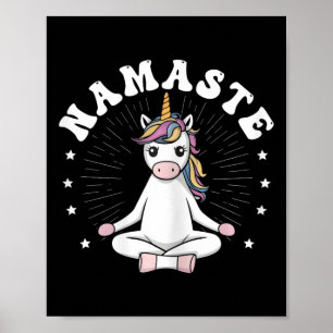Namaste Yoga Unicorn Poster