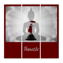 Namaste Zen Buddha Monk Yoga Balance Spiritual