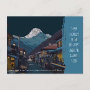 Namche Bazaar Everest Night View Motivational Holiday Postcard