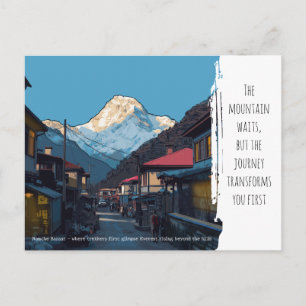 Namche Bazaar Everest View Adventure Travel Holiday Postcard