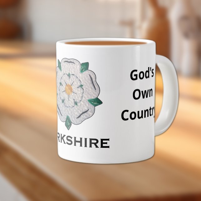 Name, 20oz Quilled Yorkshire White Rose Large Coffee Mug (Creator Uploaded)