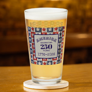 Name 250 years 1776-2026 Geometric Stars Pint Glass