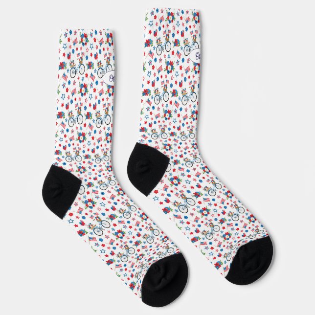 Name, 250 Years Bicycles Flowers Stars Balloons Socks (Right)