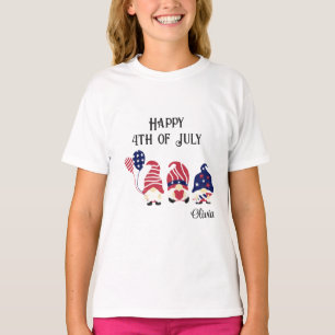Name, 4th of July Gnomes, Kids-Youth XS to XL T-Shirt