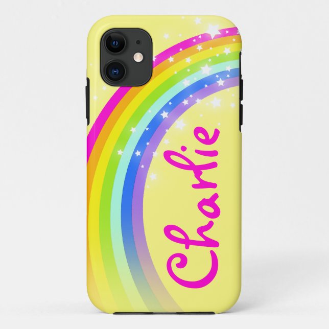 Name 7 letter rainbow yellow iphone case (Back)