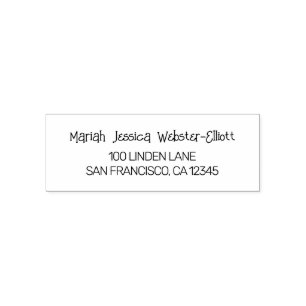 Name Address Casual Handwriting Modern Script Self-inking Stamp